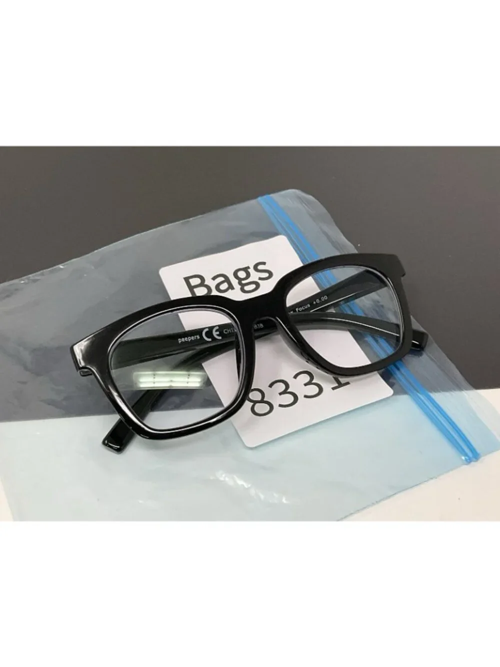 Peepers To the Max Focus Black Reading Glasses Blue Light Block + 0.00